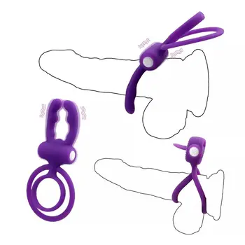 Cock Ring Dual Pleasure Penis Ring Penis Vibrator Vibrating Ring Tongue Licking Sex Toys for Men Male Clit Stimulator 3