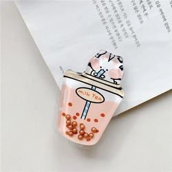 Adorable Quicksand Liquid Milk Tea Phone Holder with Puppy Poppings Design (8)