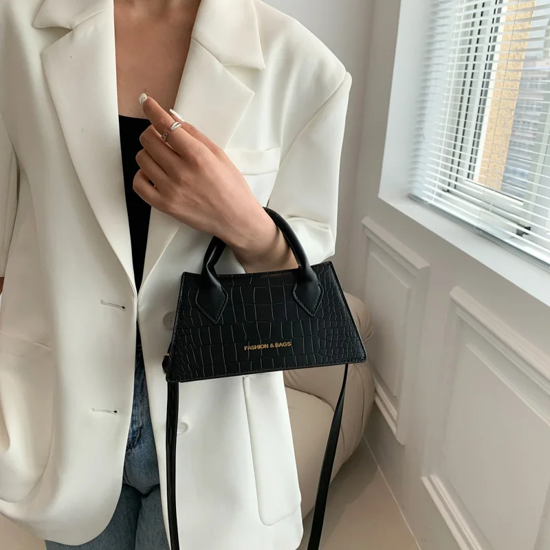 

Top Handle Stone Pattern Leather Small Crossbody Bags for Women 2023 Luxury Brand Shoulde Side Bag Female Purse and Handbags