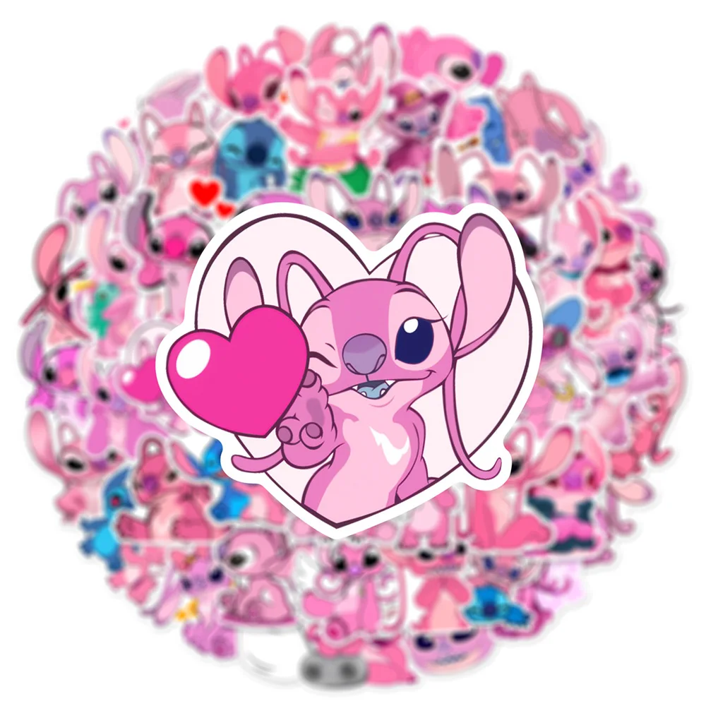 10/30/50PCS Disney Cute Cartoon Stitch Angel Stickers DIY Phone Guitar Laptop Luggage Skateboard Graffiti Decals Fun Kid Toys 5