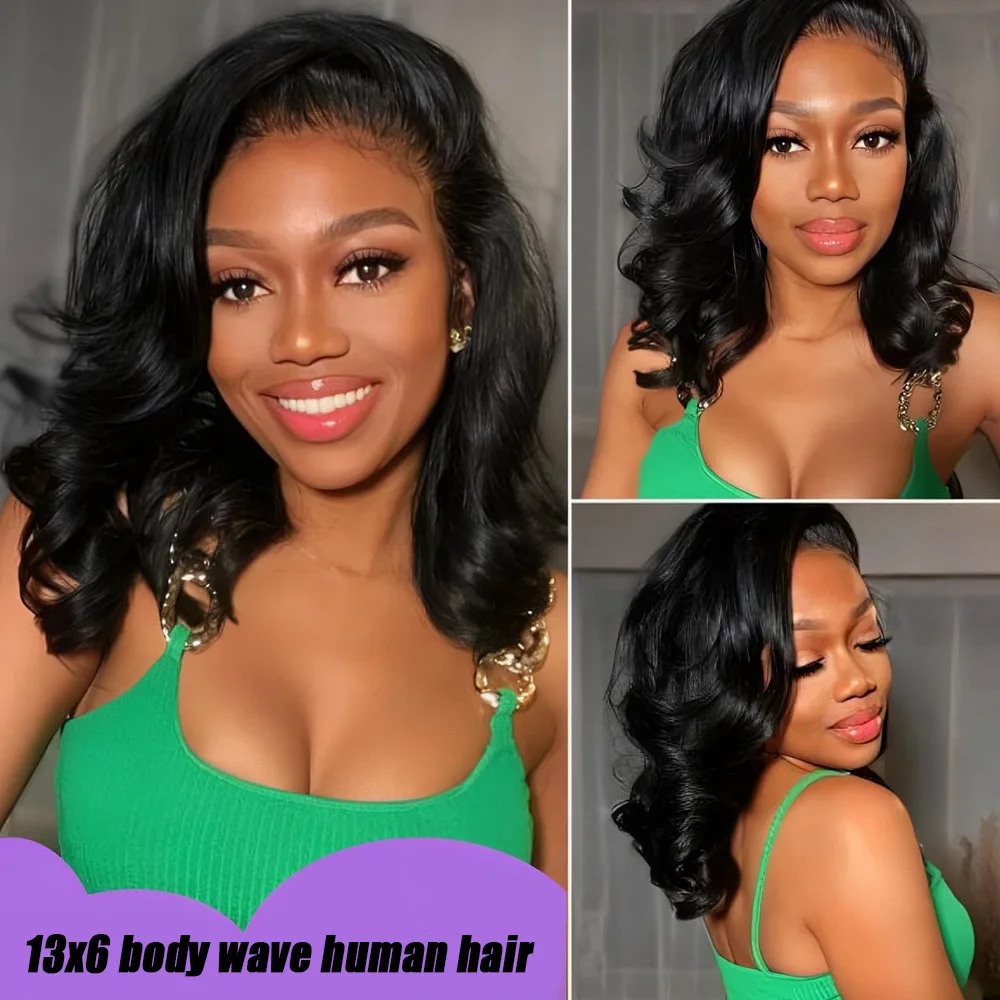 5x5 Lace Closure Wigs 200% Density 13X4 Brazilian Virgin Hair Short Wigs Bob Wig Human Hair Glueless Wig for Black Women 16Inch