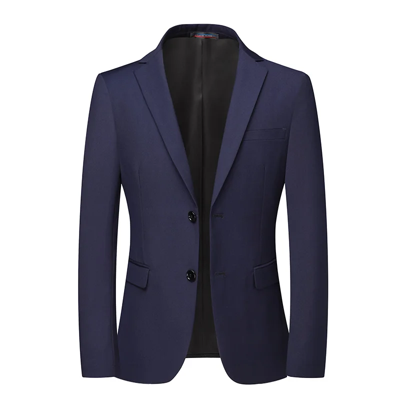Blazer New Men's Fashion Business Solid Color British Style Professional Work Groom Wedding Dress Best Man Blazer Jacket 4