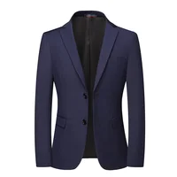 Blazer nouveaux hommes mode affaires couleur unie Style britannique travail professionnel marié robe de mariée meilleur homme Blazer veste 4