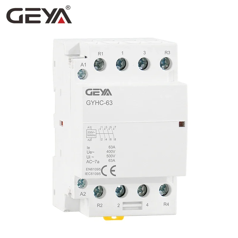 GEYA 4P 63A 4NO or 2NC2NO 220V/230V 50/60HZ Din Rail Household AC Modular Contactor