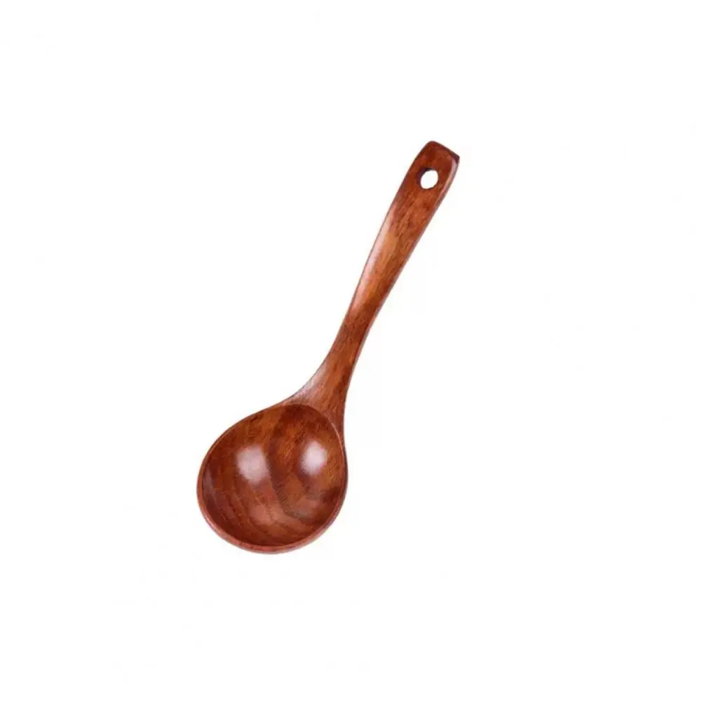 Heat-Resistant Wood Spoon Soup Serving Ladle Anti-scald Handle Cooking Utensils Soup Spoon Kitchen Tool