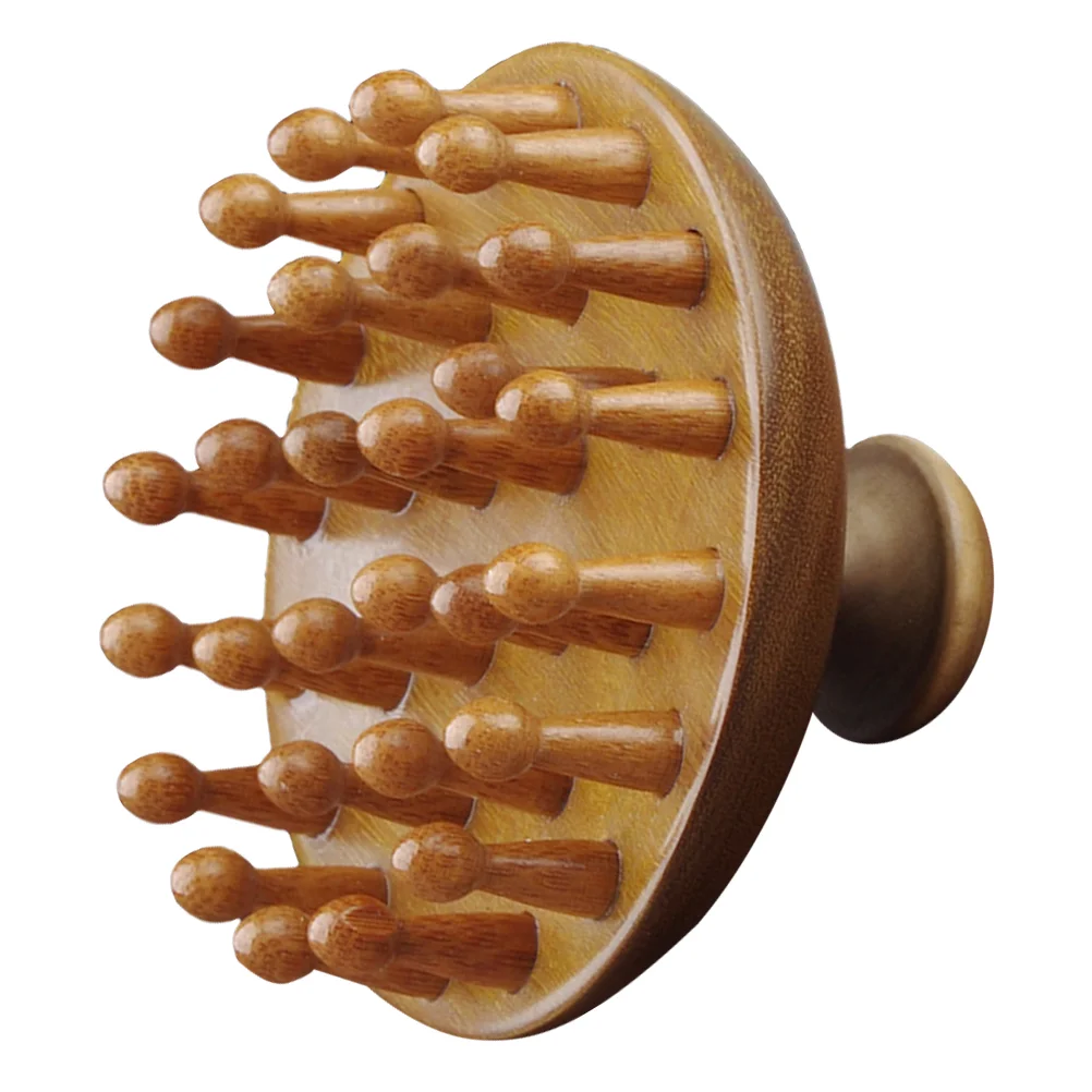 

Wooden Massage Comb Wide Tooth Hair Brush Shampoo Brush Round Tip Scalp Massager Comb Guasha Tool Wet Dry Hair Scalp Care Brush