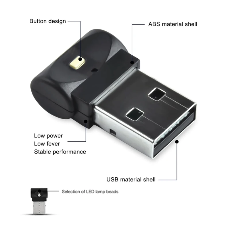 Mini USB LED RGB Ambient Light 7 Color Auto Interior Lamp for Car Laptop Keyboard Atmosphere Smart Night Lamp Mood Light