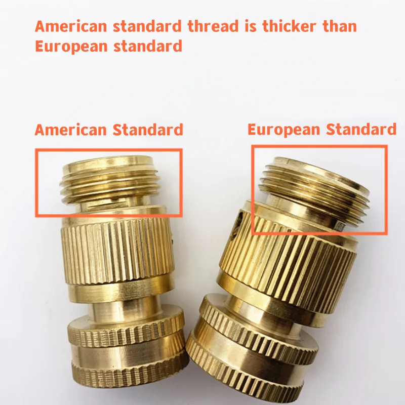 

Female Male Thread Through The Water Connector Car Wash Water Gun Connector 3/4 Inch Male Thread Copper Quick Coupling US EU New