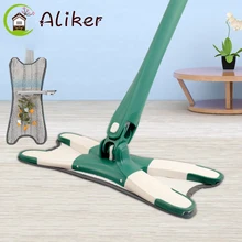 

X-type Floor Mop with 3pcs Reusable Microfiber Pads 360 Degree Flat Mop for Home Replace Hand-free Wash Household Cleaning Tools