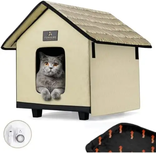 

Cat Houses for Outdoor Cats in Winter and Summer. Elevated. All Year Round Indoor or Outdoor Cat House with Roll Up Sides and Me