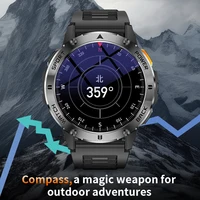 LIGE 2025 extérieur GPS sport Tracker montre intelligente hommes boussole Bluetooth appel étanche Smartwatch lampe de poche LED montres de poche 6