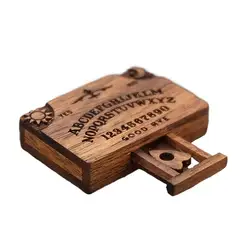 Miniature Wooden Ouija Board with Hidden Drawer - Retro Home Decor & Unique Gift (1PC)