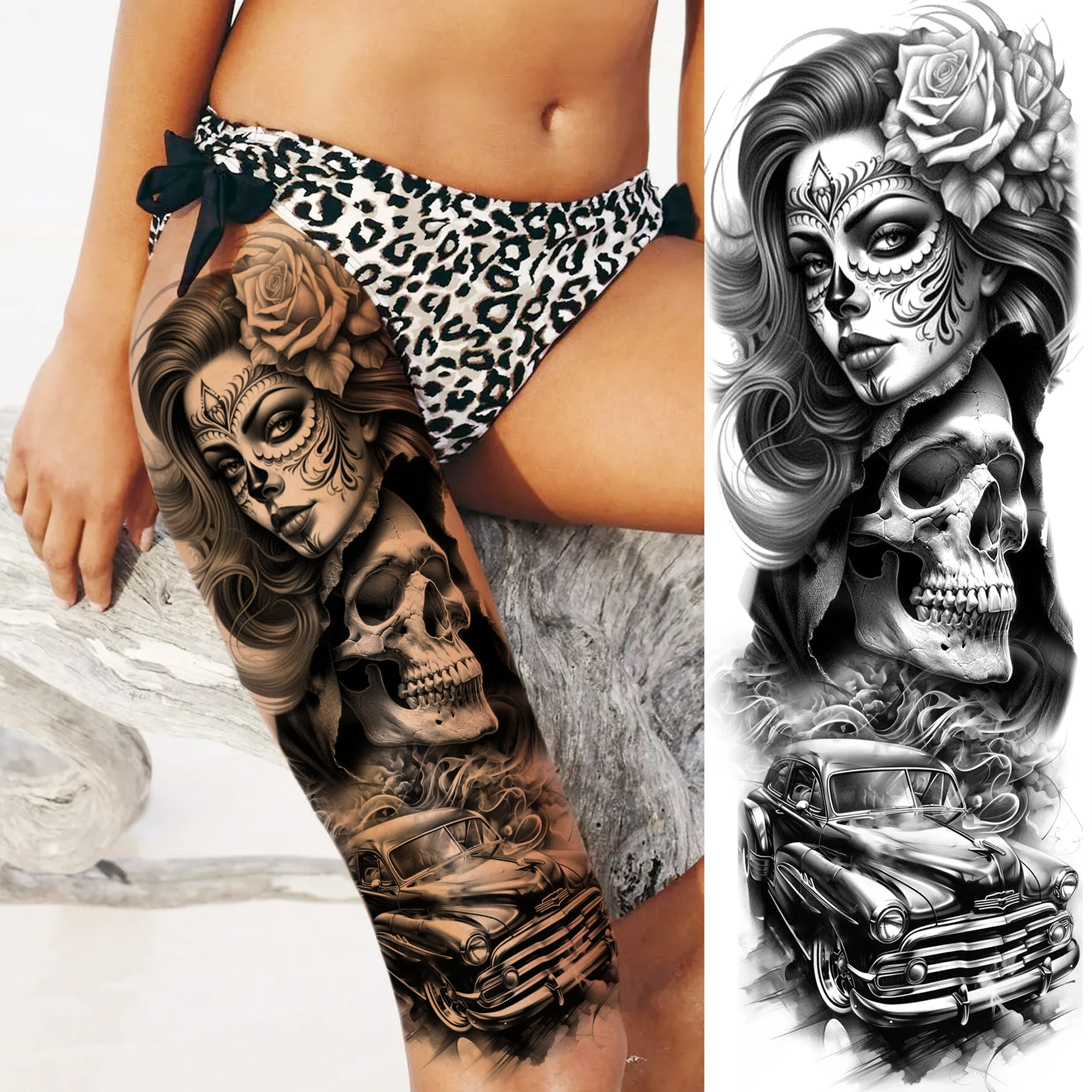 Skull Face on Hand Tattoo: Realistic, Waterproof, and Perfect for Bold  Expressions, image size:2000x2000