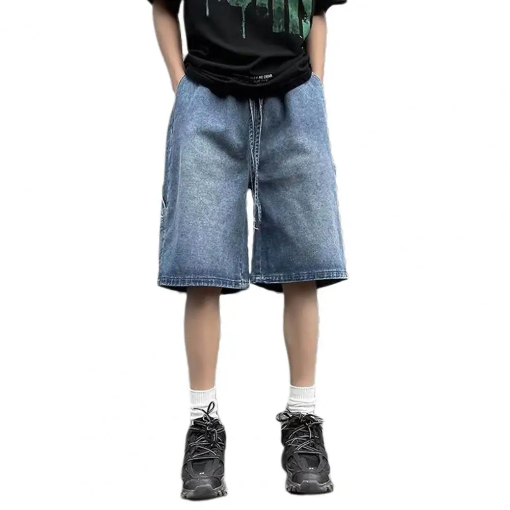 Men's Denim Shorts Jorts Pants Baggy High Blue Streetwear Hip Hop Korean Fashion Kpop Oversize Summer Clothes Vintage Unisex