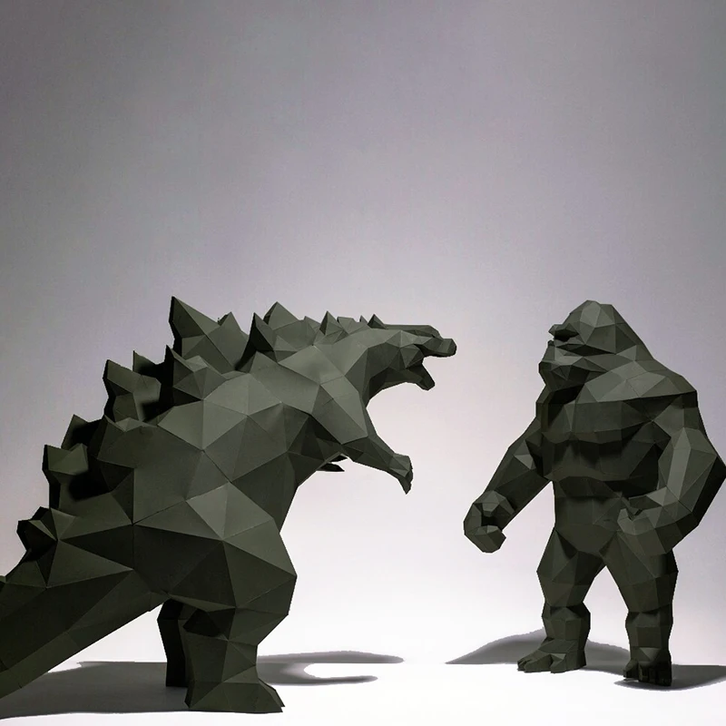 62cm Gorilla Paper Model Kit Paper Craft Origami 3D DIY Puzzles Hand Made Toy Home Decor Desk Decoration Low Poly Sculpture