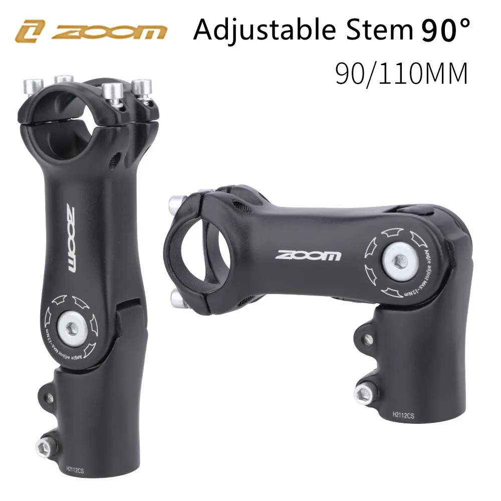 

Zoom Bike Stem 90 Degree 31.8mm X 28.6mm Angle Adjustable Height Riser Stems Mountain Bike Cycling Parts 90/110MM Bicycle Part
