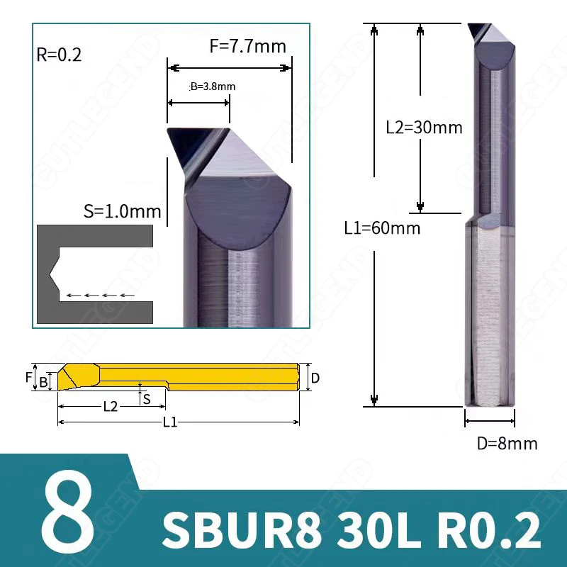 MUR SBUR Small Bore Boring Tools MUR3 MUR4 MUR6 MUR8 Integral Tungsten ...