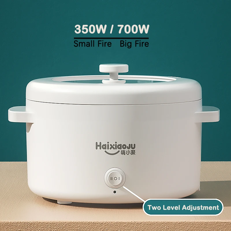Multifunction Electric Cooking Machine Single/Double Layer Hot Pot Household 1-2 People Rice Cooker 2L Non-stick Pan for Home 5