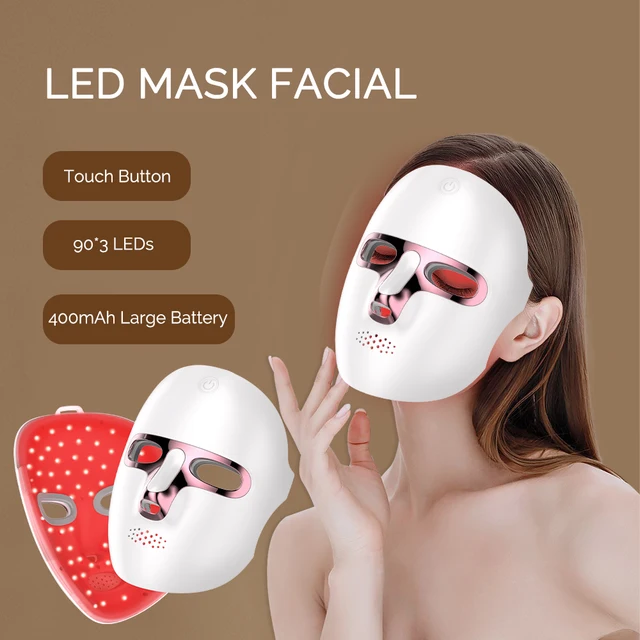 Facial LED Mask 7 Colors Face Skin Care Mask Anti Acne Therapy Skin Rejuvenation Repair Skin Brightening Wireless Use 1