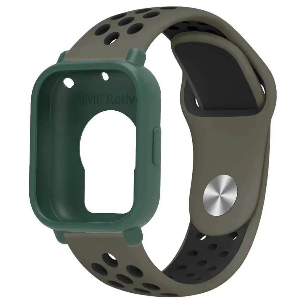 Two-Tone Breathable Sports Silicone Band with Soft Hollow Protector