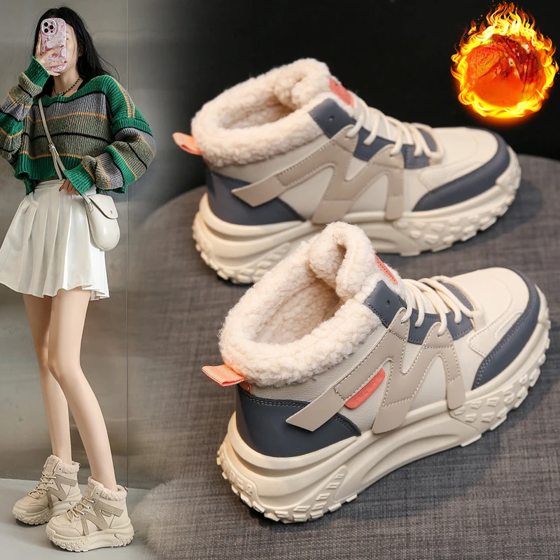 Winter Martn Boots Women Sneakers Hiking Retro Design Outdoor Women Casual Shoes High Tops Sneakers Boots