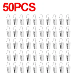 Set of Metal Mini Clips with Hooks for Home Decoration and Window Accessories (50pcs)