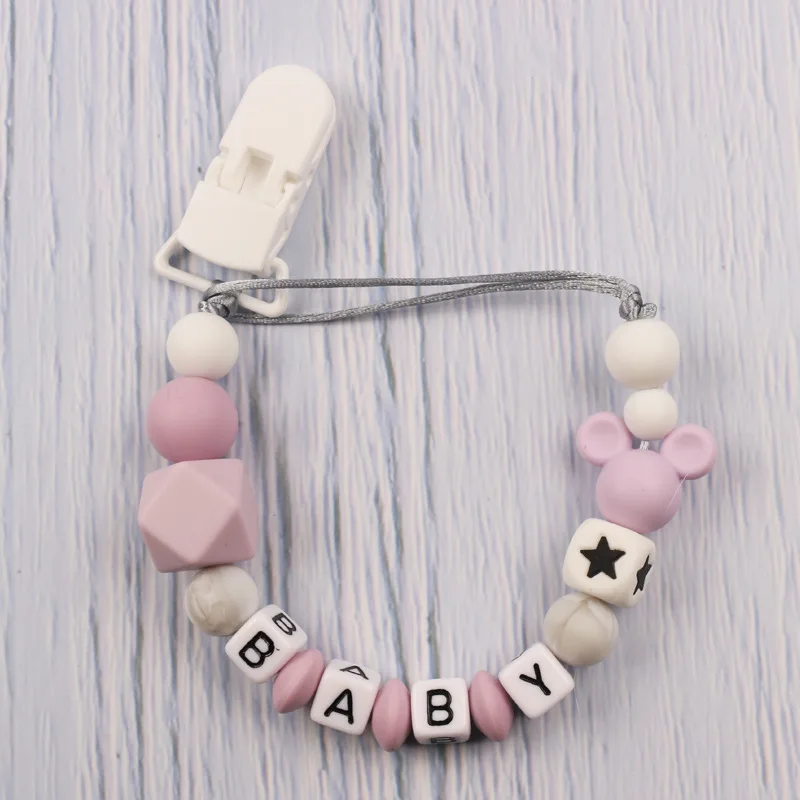 Baby Pacifier Clips Personalized Name Cartoon Dummy Nipples Holder Clip Chain Teething Toys Infant Feeding Accessories BPA Free images - 6