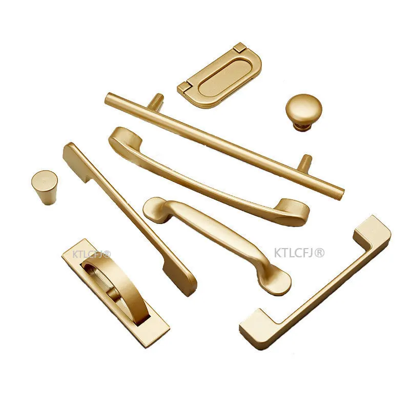 Kitchen Cupboard Knob Square U Type Gold Cabinet Drawer Pull Closet Door Hardware European Fashion Aluminum House Handle furniture handles kitchen door handles ball lever knob