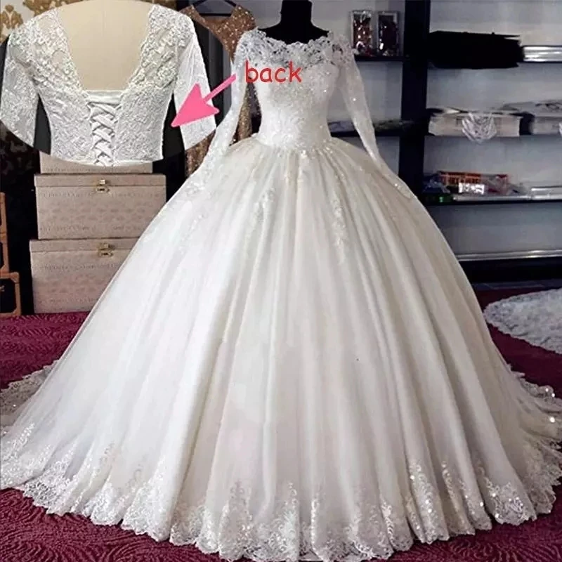 

ANGELSBRIDEP, романтичное бальное платье с длинным рукавом, со шнуровкой сзади, со шлейфом, свадебные платья, халат, свадебные платья для женщин