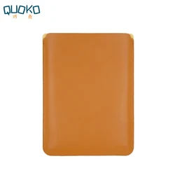 Ultra - Thin Super Slim Laptop Sleeve Pouch Cover, PU Leather Notebook Bag Case - 16 inch (Yellow)