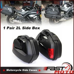 Motorcycle Side 20L Case Cargo Box ABS Plastic Luggage Case Panniers LED Tail Box Universal For Honda Yamaha Suzuki Kawasaki BMW