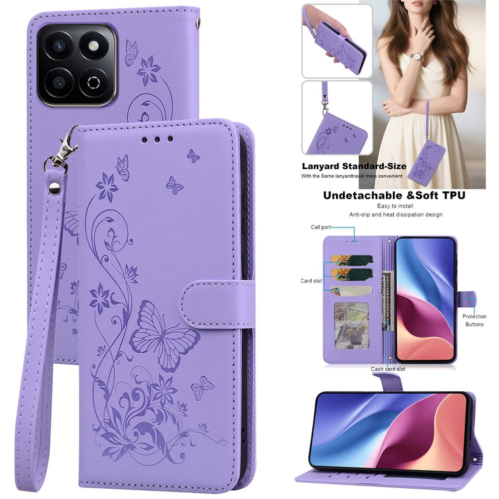 Elegant Leather Wallet Flip Phone Case - Universal Design Cover