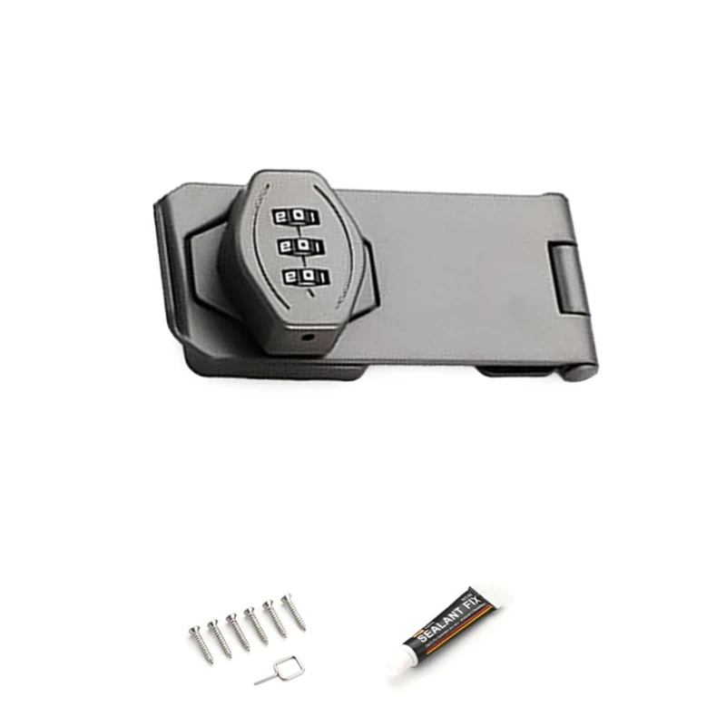 Description Picture 5 of item3Digit Combination Lock Cabinet Hasp Lock with Code for Small Doors, Mailboxes Dropship