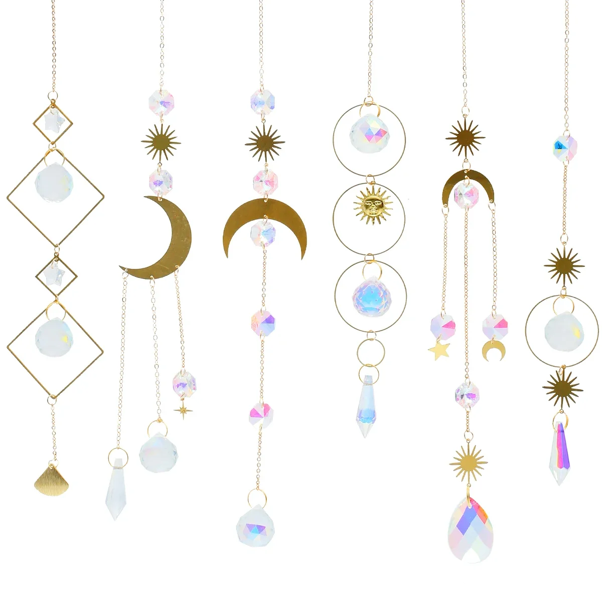 NewCrystal Suncatcher Colorful Crystal Prism Pendant Sparkling Crystal Hanging Ornament DIY Window Hanging Decoration