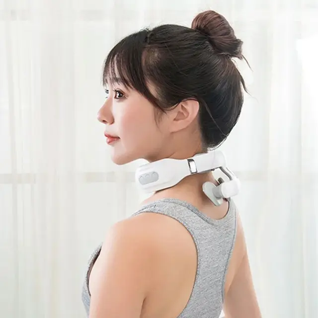 4 Heads Smart Neck Massager Protection Heating Machines Wireless Neck and Shoulder Massager Rechargeable White 3