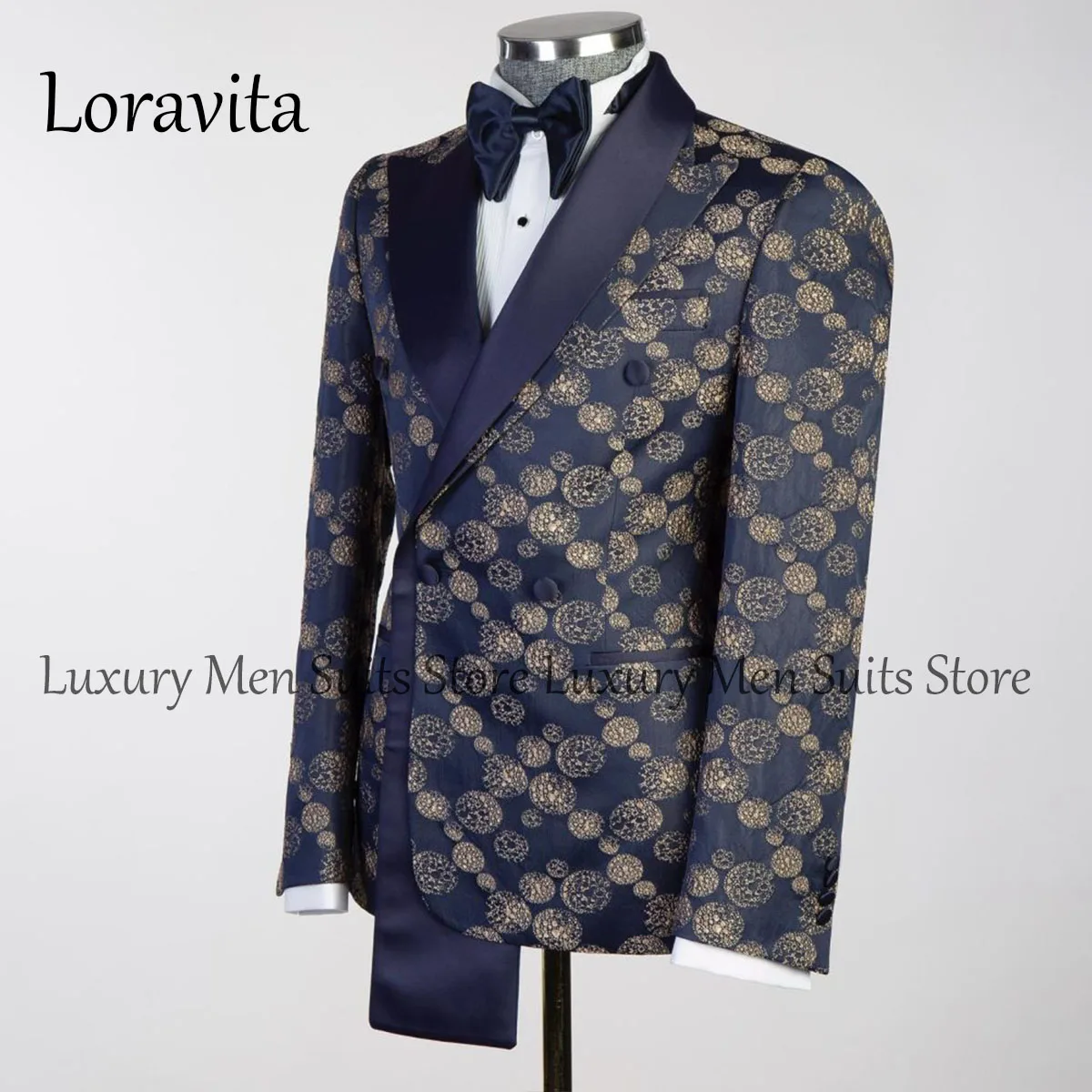 Customized Tuxedo Luxury Beaded Men Suits 2 Pieces Sets Male Dinner Party Blazers Slim Fit Groom Prom Terno Masculinos Completo 2