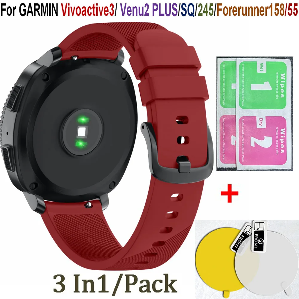 Screen Protective Film for Samsung Galaxy Active/Active2/S2 Band 20mm Wrist Garmin vivoactive3/Venu/SQ/245 Watch Strap belts | Электроника