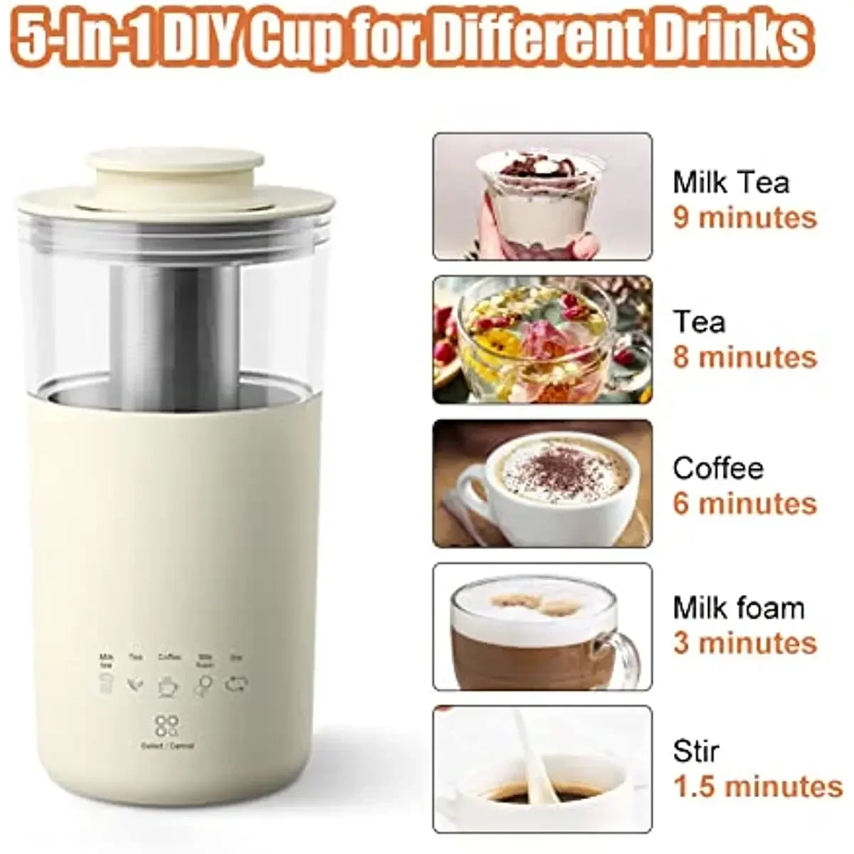 5 in 1 Electric Coffee Maker Portable Milk Tea Machine Milk Frother Automatic Tea Maker Health Preserving Pot DIY Differen Drink