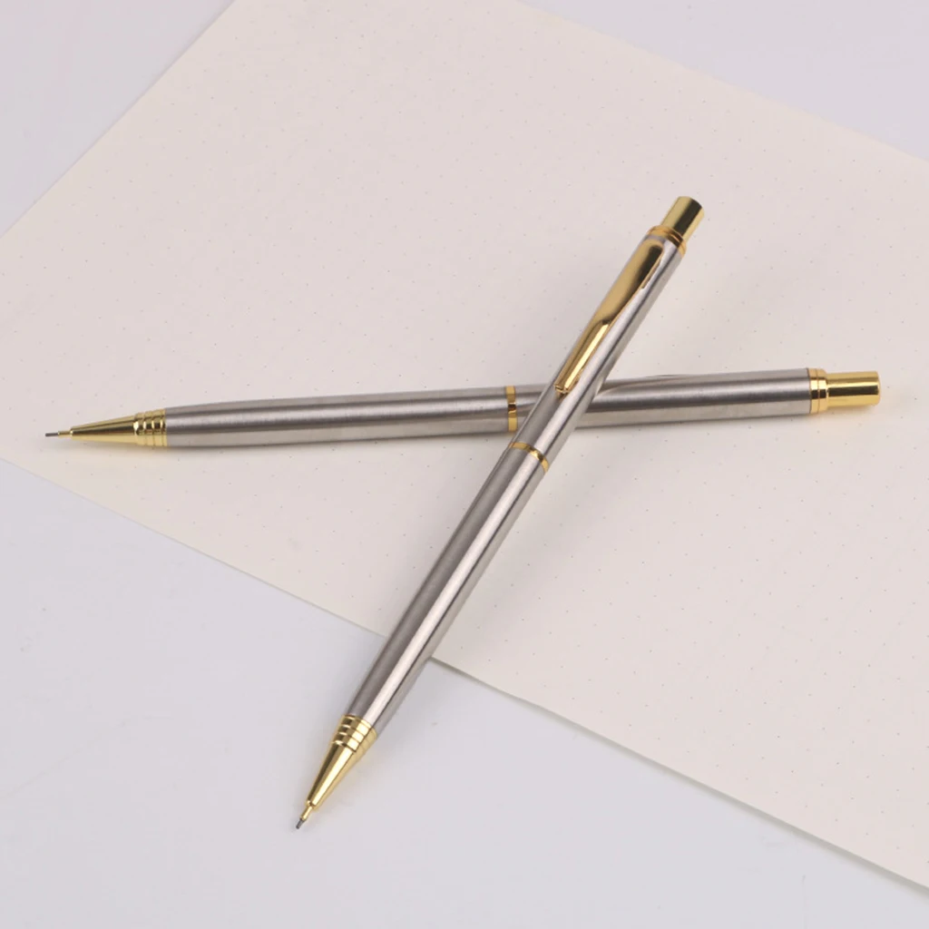 0.5mm Commercial Metal Ballpoint Pen Mechanical Pencil Automatic Pens Writing 