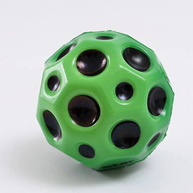 High Resilience Hole Ball Soft Bouncy Ball Anti-fall Moon Shape Porous Bouncy Ball Kids Indoor Outdoor Toy Ergonomic Design