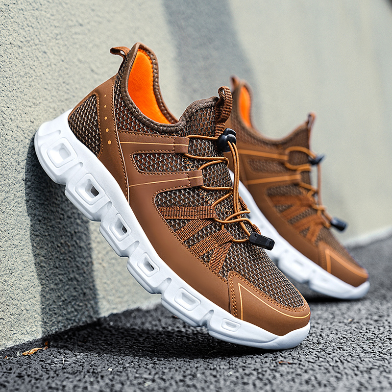 Lightweight Men's Casual Shoes Breathable Slip in Non Slip Mesh  Upstream Shoes Outdoor Flat Bottom Walking Shoes Sizes 39-48