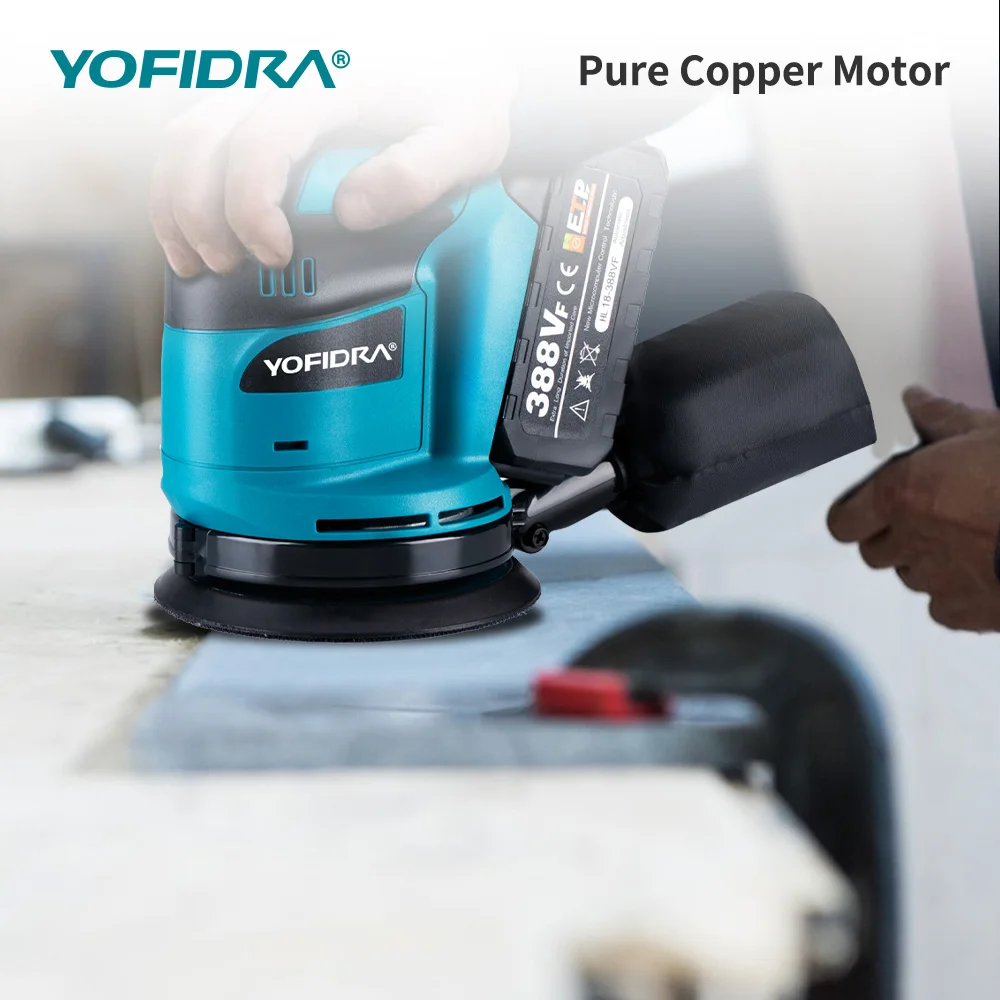 125MM Electric Orbital Sander Cordless Grinding Sanding Polishing Machine Woodworking Power Tool For 21V 18V Battery