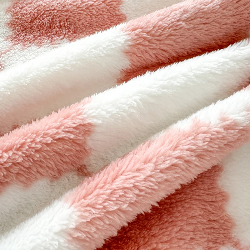 Pink White Panda Fleece Blanket 4