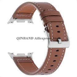 Premium Leather Watch Band - Soft Cowhide Strap - Black Adapter (Light Brown)