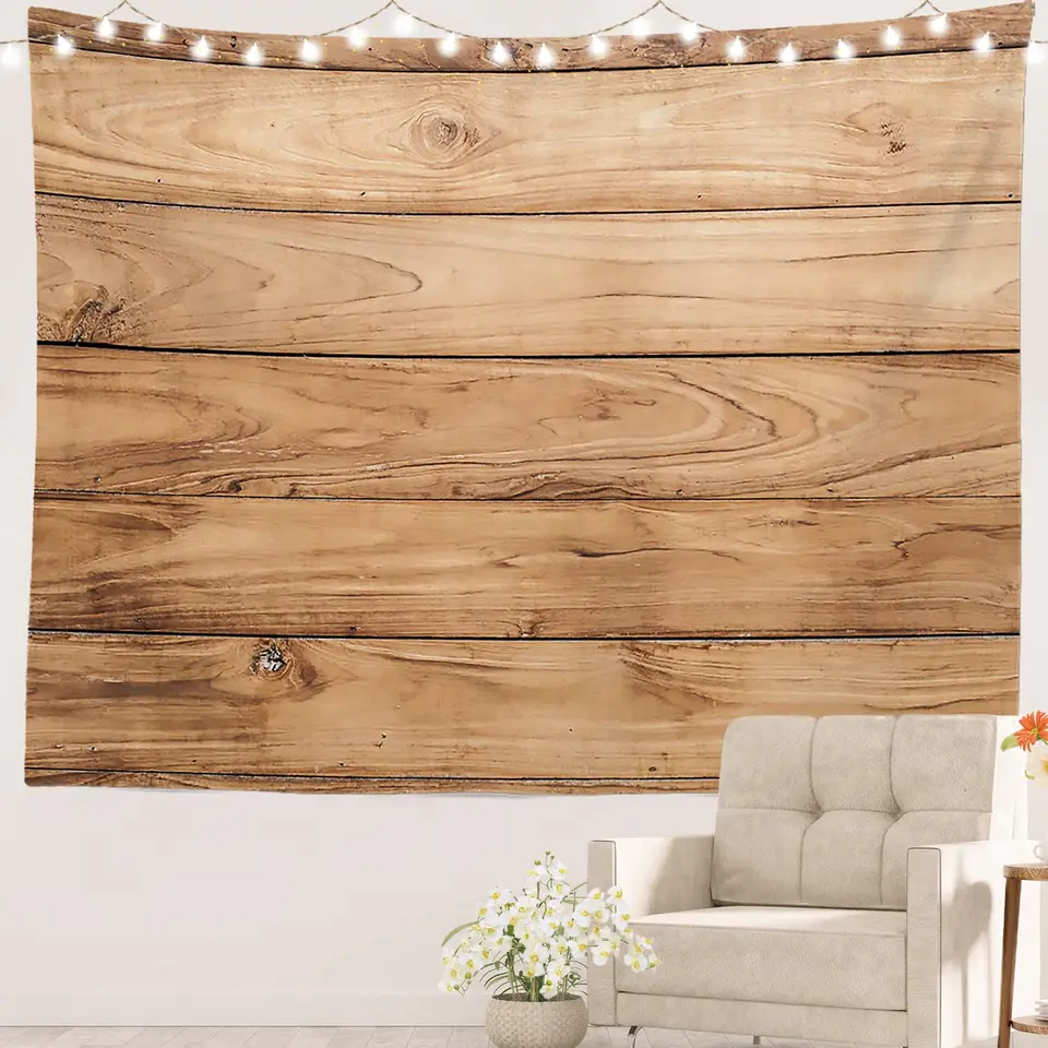Tapiz de tablones Vintage para colgar en la pared, tapiz de madera a rayas,  Fondo para sala de estar, dormitorio, decoración del hogar, color marrón y  gris - AliExpress, image size:960x960