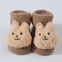 Cute Cartoon Rabbit Baby Socks For Boys Girls Winter Soft Cotton Anti Slip Solid Newborn Toddler Sock Thicken Socken 1