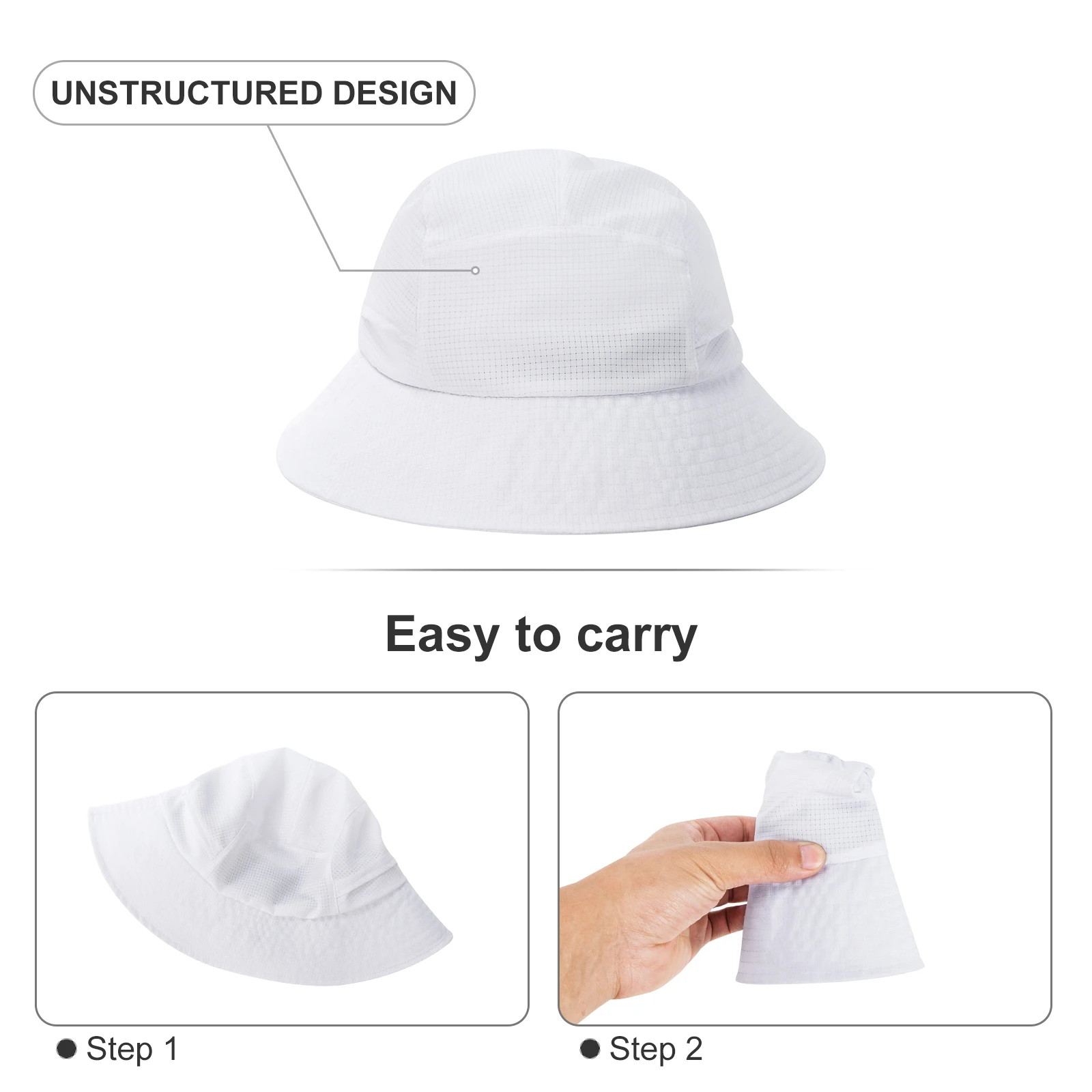 VOBOOM Damen Unstrukturierter Sonnenschutz, atmungsaktiv, Fischerhut, leichte Outdoor-Kappe, verstaubar, für Frühling und Sommer, Strand, Reisen – Detail 6