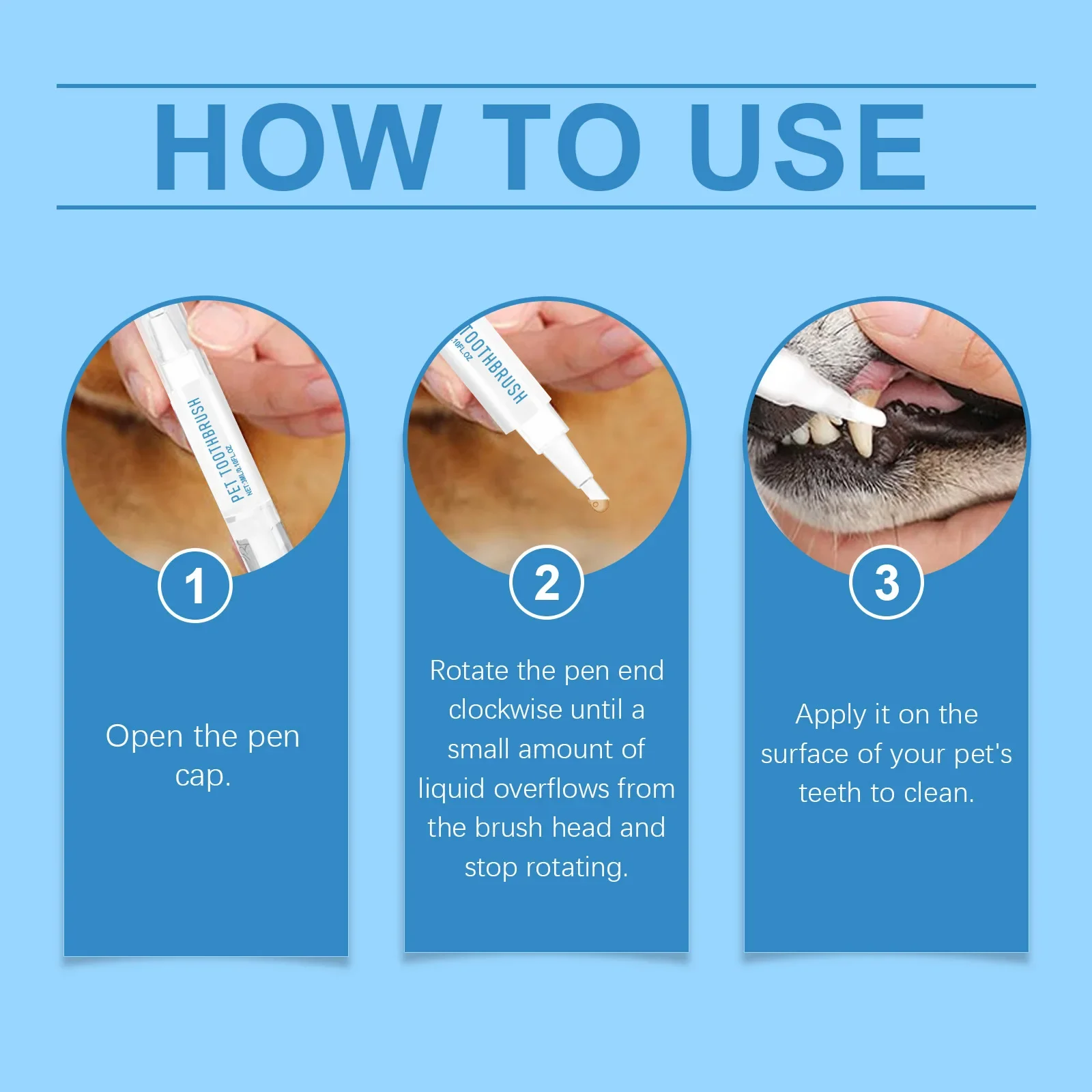 Yegbong's New Pet Toothbrush, Gentle Care, Fresh Breath, Clean Mouth, Odor, Pet Tooth Cleaning Pen