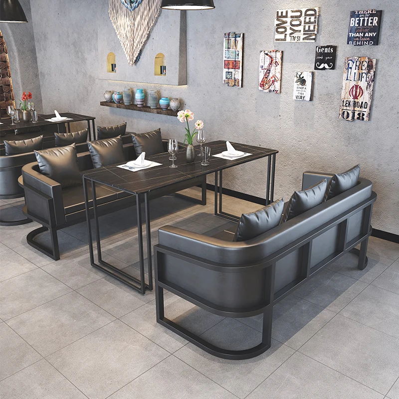 Commercial Sofa Dining Table Industrial Style Bar Table and Chair Deck Restaurant Furniture