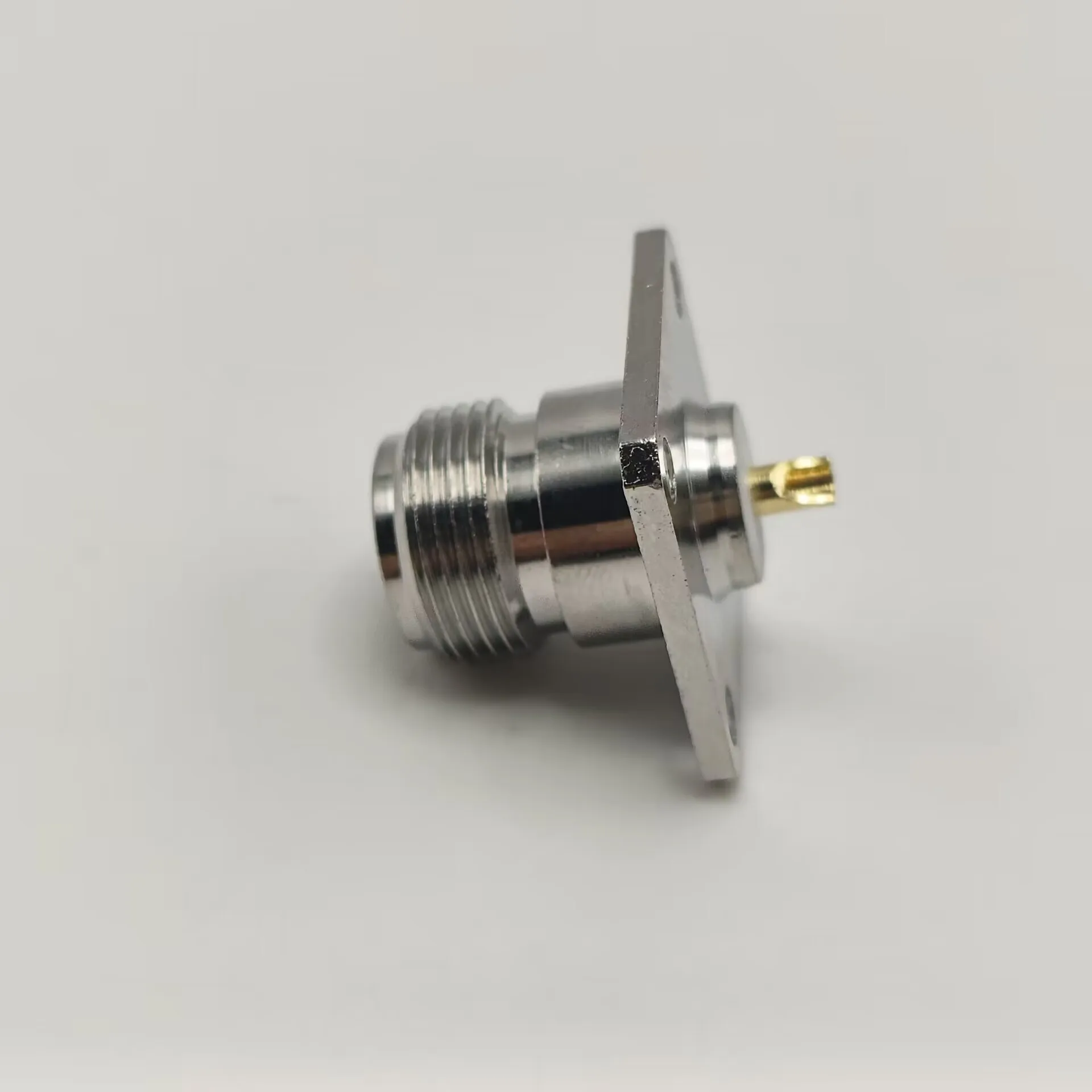 10PCS new Connector N female jack 4-hole 25.4mm flange solder panel mount straight RF Coaxial Adapter rf coaxial connector